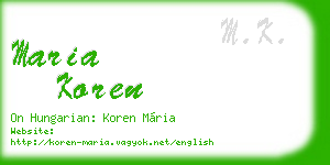 maria koren business card